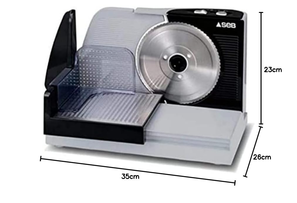 Seb FS520E00 Trancheuse Électrique Universelle Prep’Line Lames 17 cm Inox Réglage Épaisseur 1 à 22 mm Viande Pain Charcuterie Saucissons Légumes 130W Métal