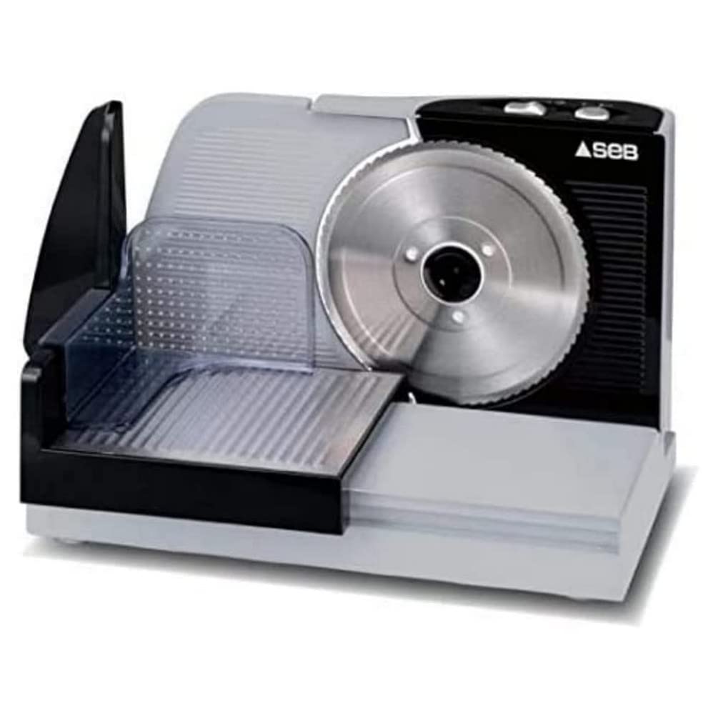 Seb FS520E00 Trancheuse Électrique Universelle Prep’Line Lames 17 cm Inox Réglage Épaisseur 1 à 22 mm Viande Pain Charcuterie Saucissons Légumes 130W Métal