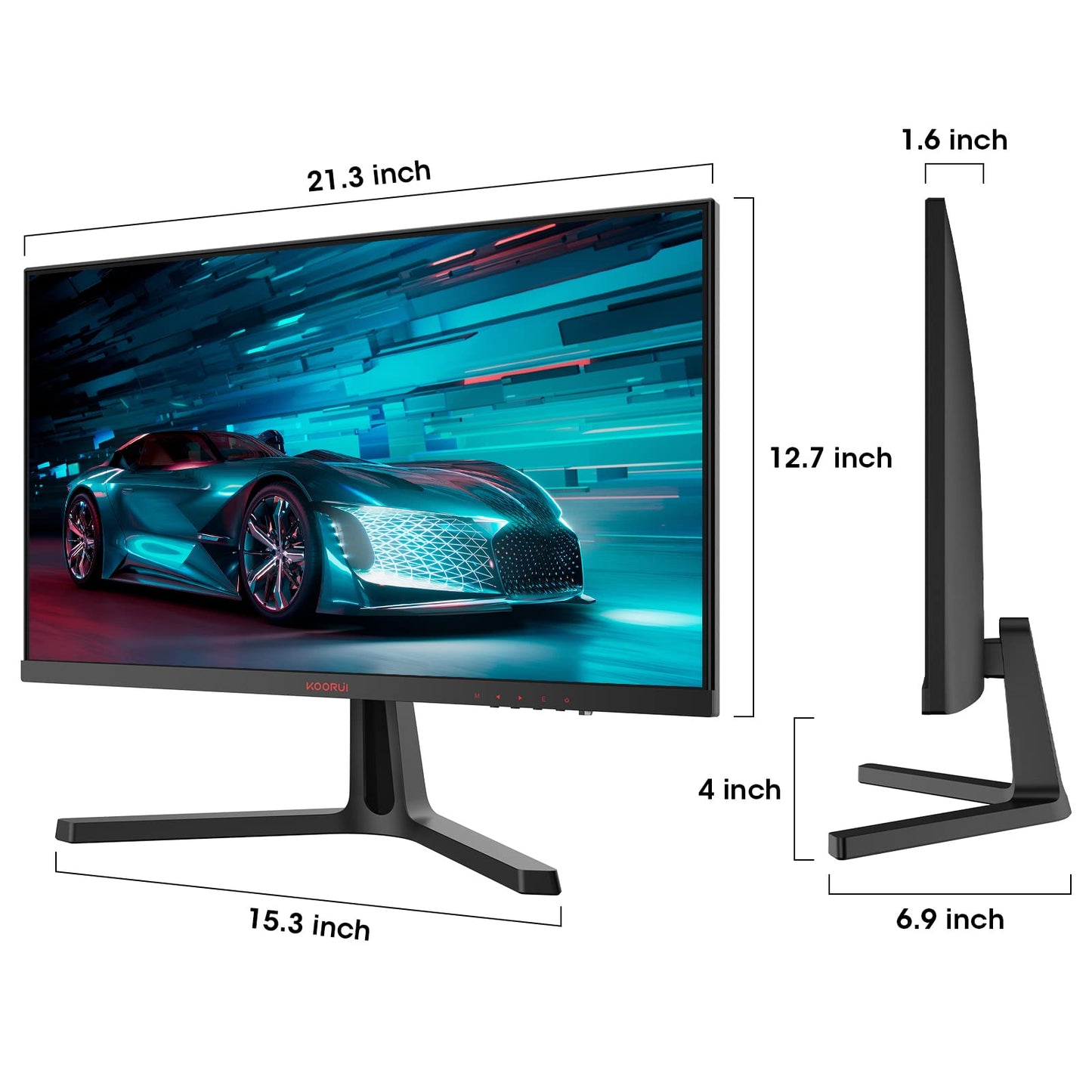 KOORUI Ecran PC Gaming 24 Pouces - Full HD (1920 x 1080), VA, Ecran 144hz 165Hz, 1ms, DCI-P3 85%, AdaptiveSync Technologie, HDMI X2, DP Noir