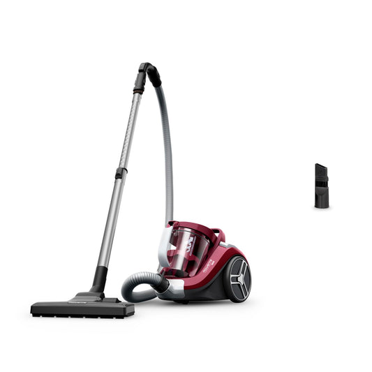 Rowenta Compact Power XXL Aspirateur sans sac, Moteur basse consommation de 900 W max, Haut niveau de filtration, Bac à poussière XXL 2,5 L, Compact RO4B23EA, Bordeaux