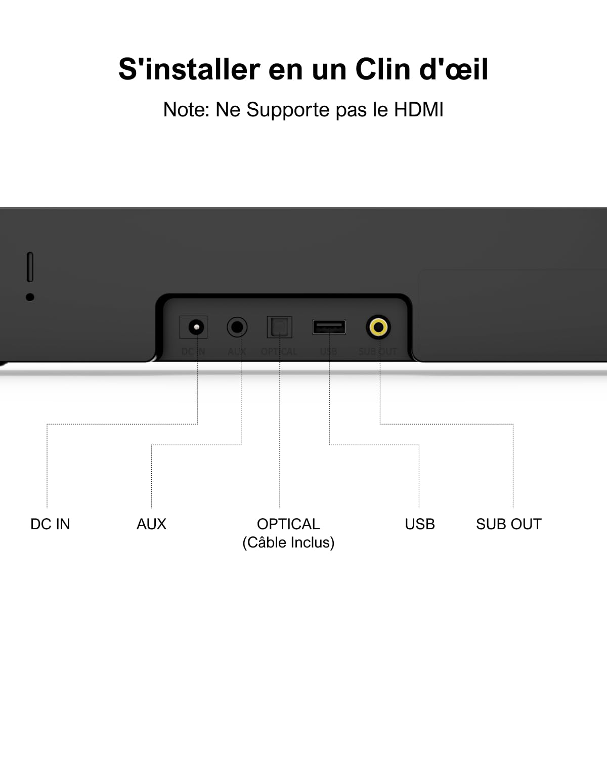 ULTIMEA 2.1ch Barre de Son TV, Caisson de Basse Intégré, App Contrôle, Barre de Son PC Tout-en-Un pour Jeux, Barres de Son Haut-Parleurs Bluetooth 5.3, Opt/AUX/Support Mural, Solo B30 Pro