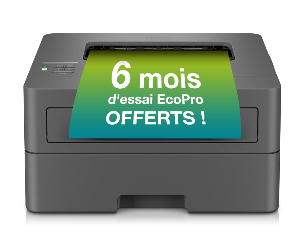 HL-L2400DWE - Imprimante Laser Monochrome A4 compacte - 4 Mois Gratuit à l'abonnement EcoPro.