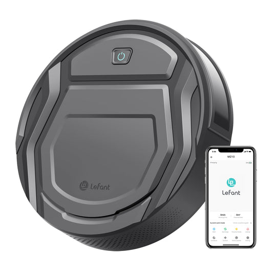 Lefant Aspirateur Robot, Mince Silencieux Connecté WiFi/Bluetooth/Alexa/App, 6 Modes de Nettoyage, Auto-Charge, 120min d'Autonomie, Idéal pour Poils d'animaux Sols Tapis, M210P Girs