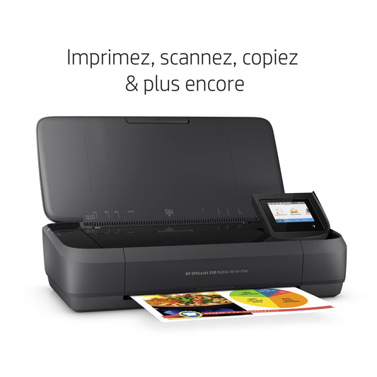 HP OfficeJet 250 Imprimante tout-en-un portable (Photocopie, Scan, Impression, Chargeur automatique de documents 10 pages, Recto/Verso manuel, Wifi)