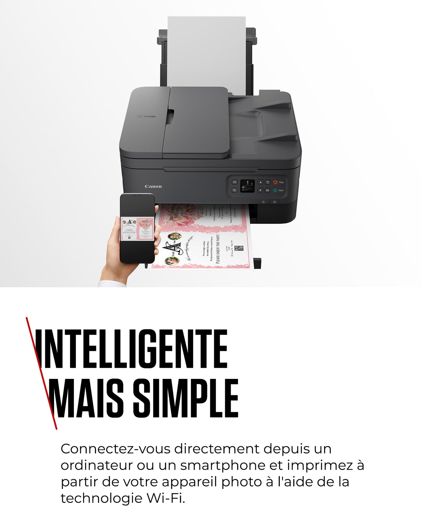 Canon PIXMA TS7450i Imprimante Multifonction Couleur Tout-en-Un - Imprimante Wi-FI, Chargeur Automatique de Documents, Impression Multimédia Créative - Imprimante Couleur Polyvalente