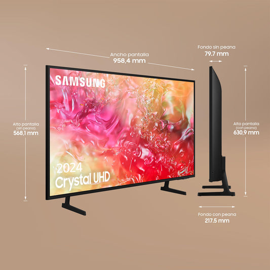 Samsung Téléviseur TU43DU7105 43" (43 Pouces), Crystal UHD 4K, Smart TV, 2024