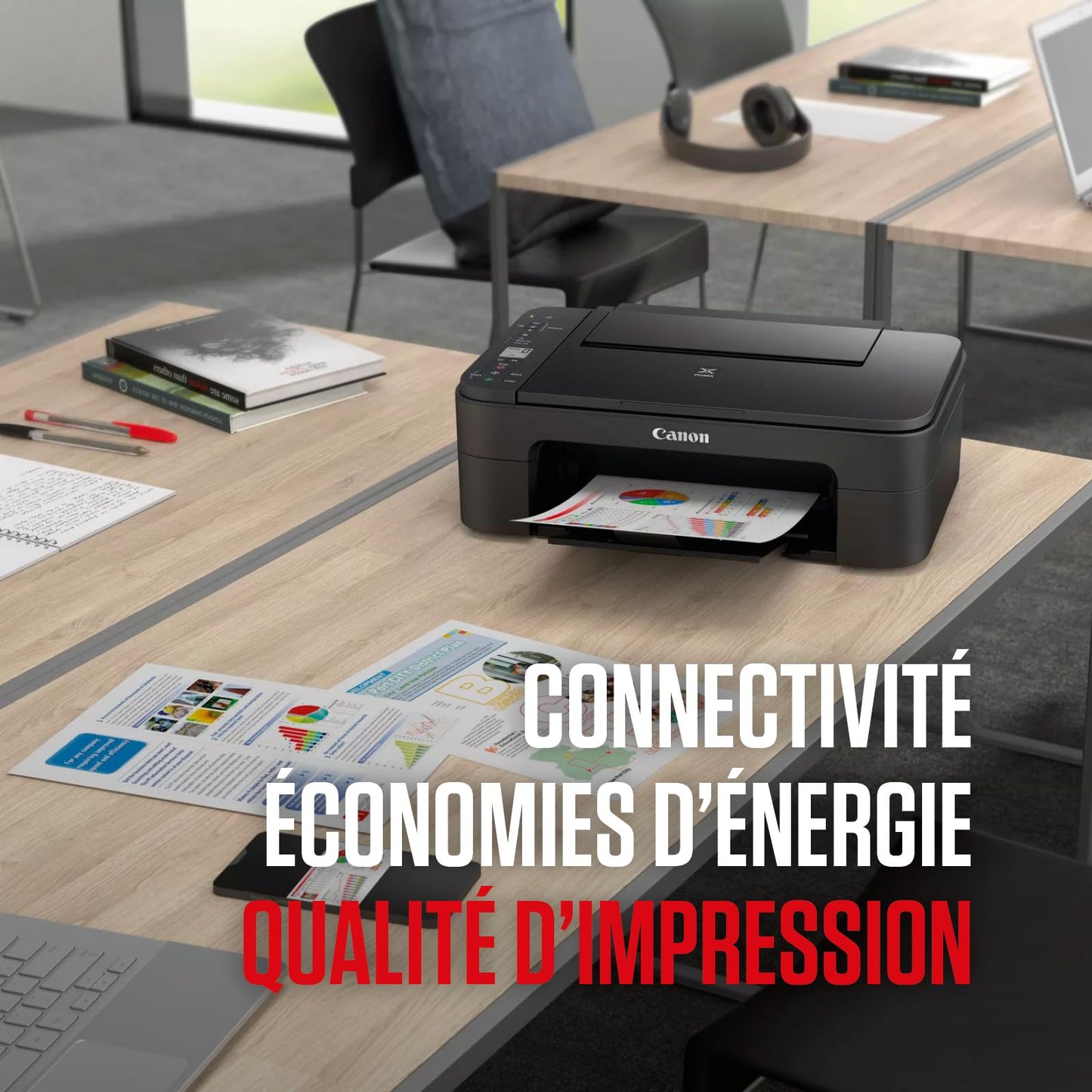 Canon PIXMA TS3350 imprimante A4 WiFi Jet d'encre Multifonction (imprimante, Scan, Copie), Noir