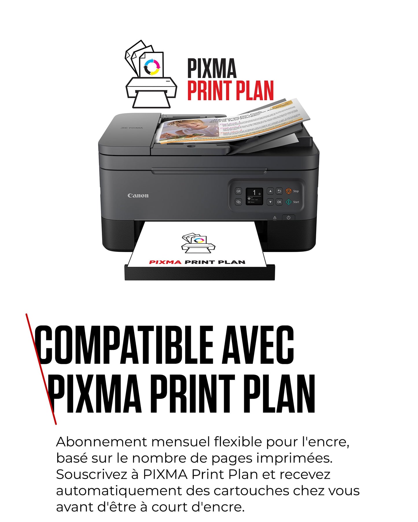 Canon PIXMA TS7450i Imprimante Multifonction Couleur Tout-en-Un - Imprimante Wi-FI, Chargeur Automatique de Documents, Impression Multimédia Créative - Imprimante Couleur Polyvalente