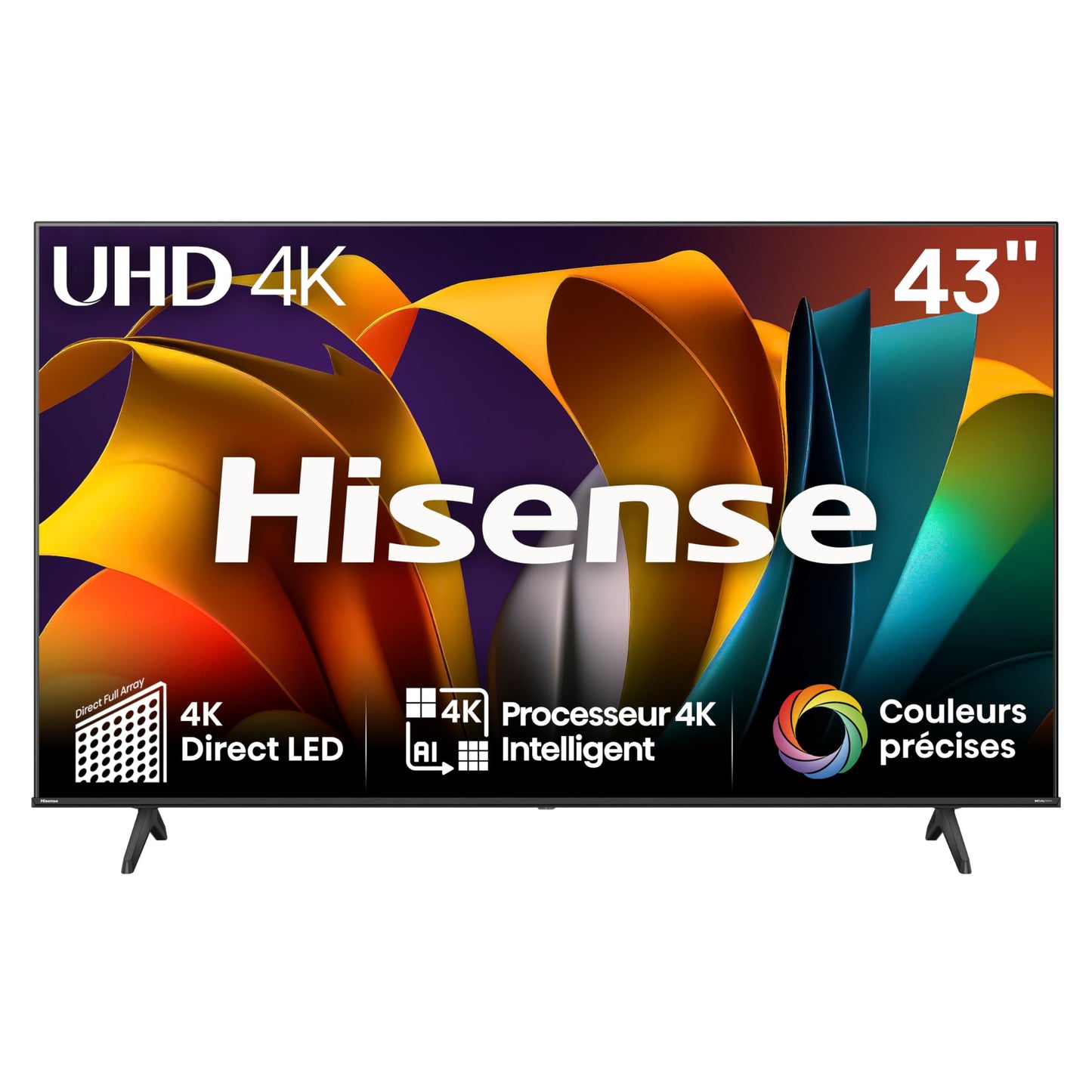 Hisense Smart TV 43 Pouces 43A6N 4K UHD, Dolby Vision, HDR, VIDAA avec Youtube, Netflix, Disney+, Canal +(modèle 2024)