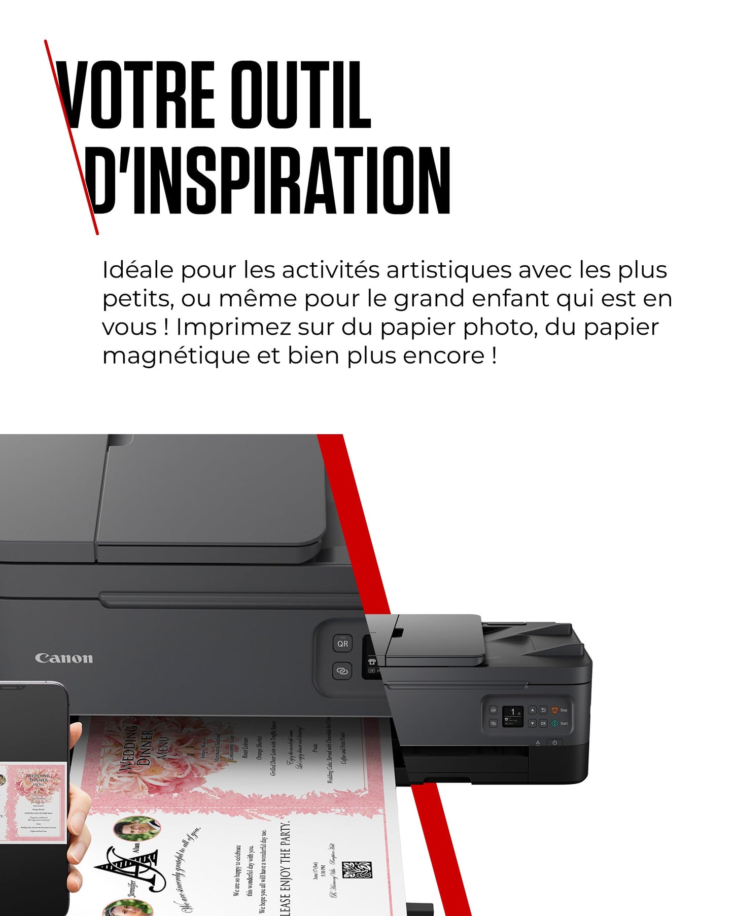 Canon PIXMA TS7450i Imprimante Multifonction Couleur Tout-en-Un - Imprimante Wi-FI, Chargeur Automatique de Documents, Impression Multimédia Créative - Imprimante Couleur Polyvalente