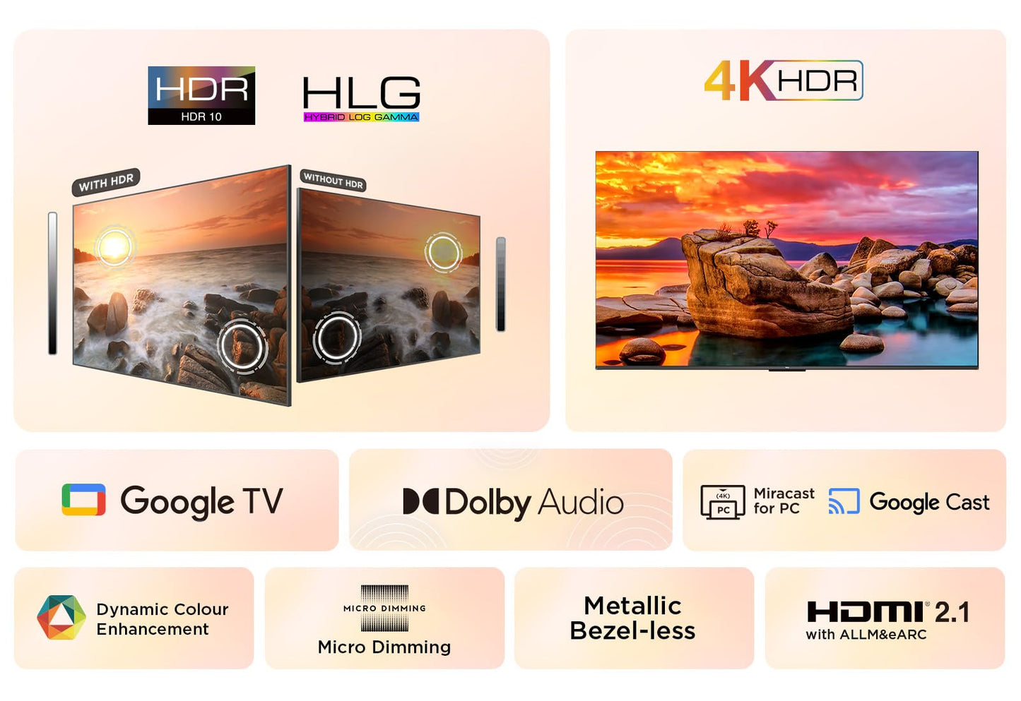 TCL 43V6B 43 Pouces 4K Ultra HD, HDR TV, Smart TV Powered by Google TV (Dolby Audio, Motion Clarity, Voice Control, Compatible avec Google Assistant, Chromecast intégré)