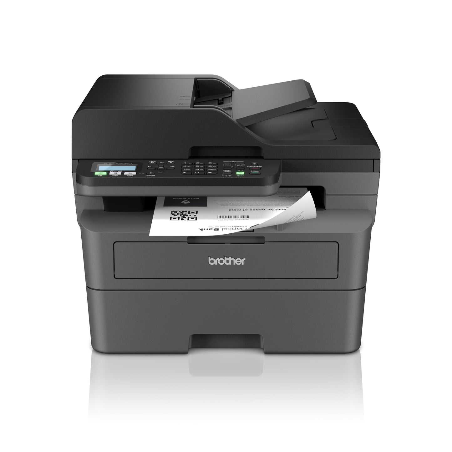 Brother MFC-L2800DW | Imprimante Multifonction 4 en 1 (Impression/Scan/Copie/Fax) Laser Monochrome | WiFi/Ethernet | Recto-Verso | Éligible au Forfait EcoPro