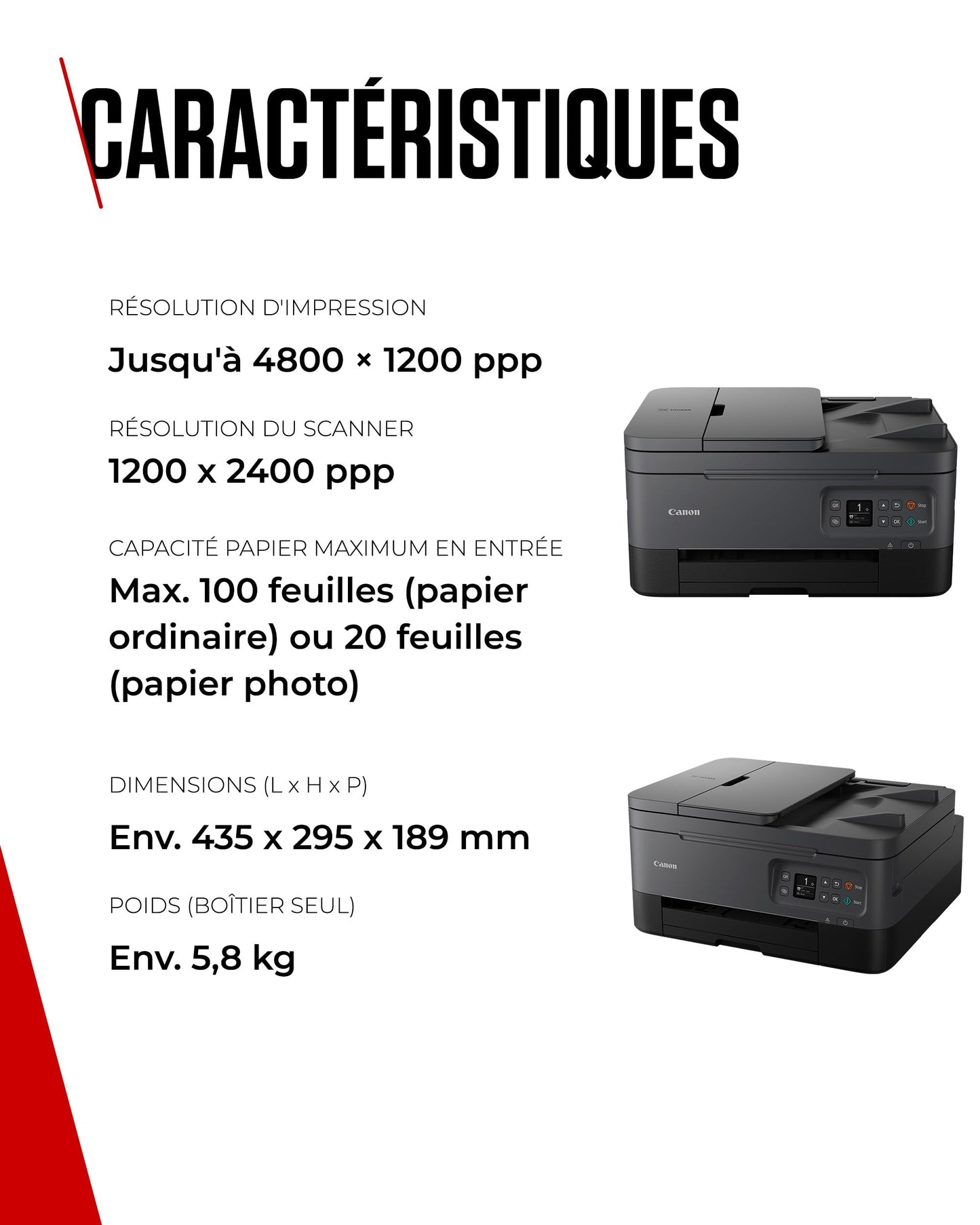 Canon PIXMA TS7450i Imprimante Multifonction Couleur Tout-en-Un - Imprimante Wi-FI, Chargeur Automatique de Documents, Impression Multimédia Créative - Imprimante Couleur Polyvalente