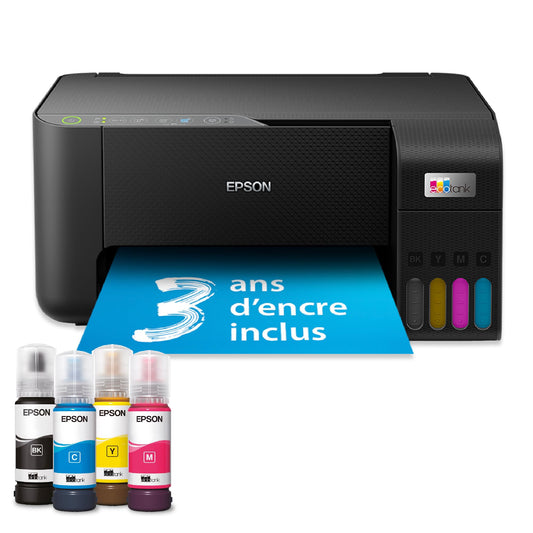 Imprimante sans fil EPSON EcoTank ET-2862 | Réservoirs d'encre haute capacité - Économisez jusqu'à 90% sur les coûts d'encre - Impression mobile, copie, numérisation - 3 ans d'encre inclus