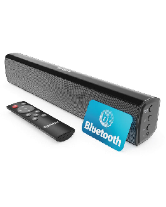 Majority Bowfell | Barre de Son Bluetooth pour téléviseurs | Haut-parleurs stéréo 2.0 50W pour téléviseur ou PC | Entrée Optique, RCA, USB & AUX | 39cm, Réglages EQ, Télécommande Incluse (Noir)