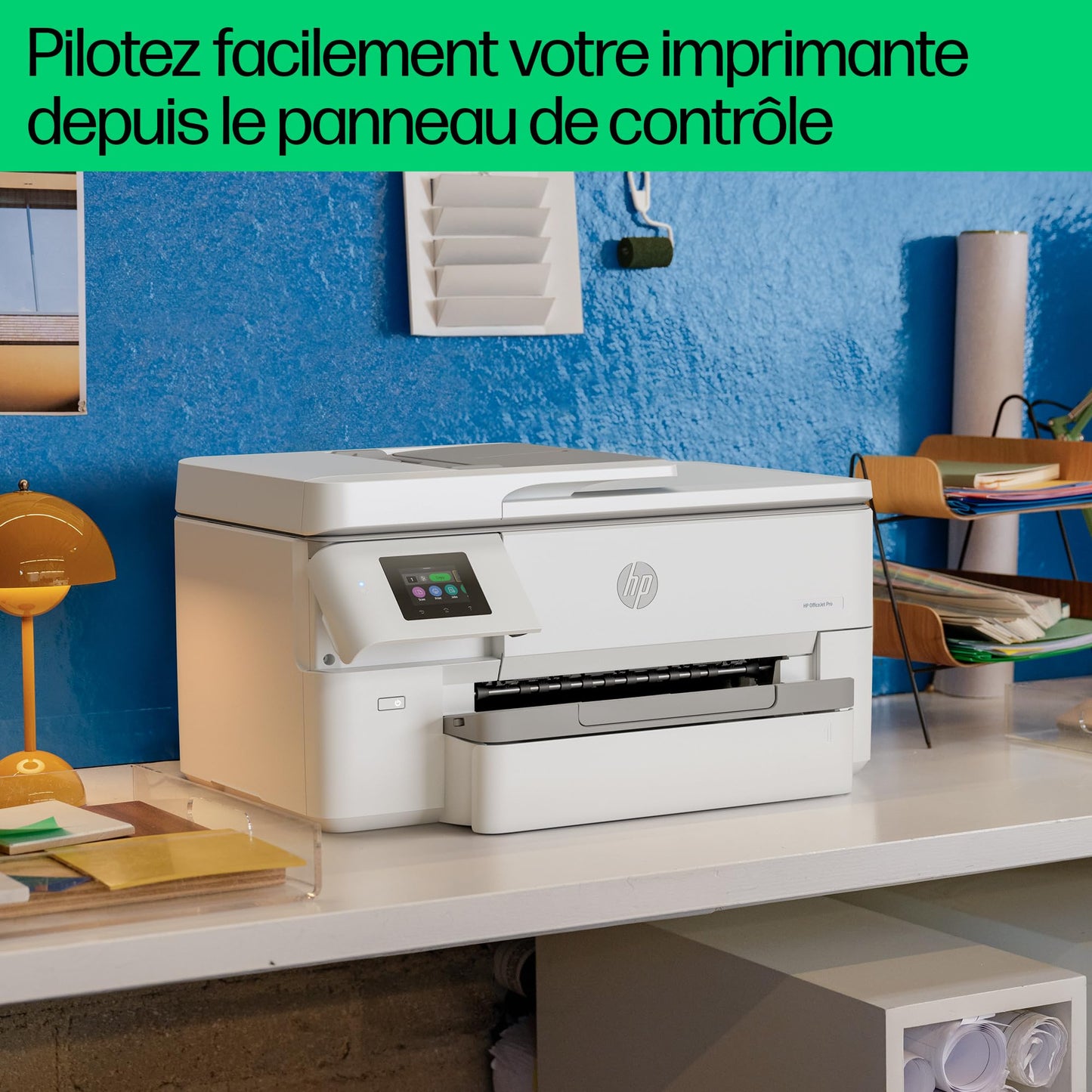 HP OfficeJet Pro 9720e Imprimante tout en un - Jet d'encre couleur – 3 mois d'Instant Ink inclus avec HP+ (Impression/Copie/Scan/A4 et A3, Chargeur automatique de documents, Recto/Verso auto, Wifi)