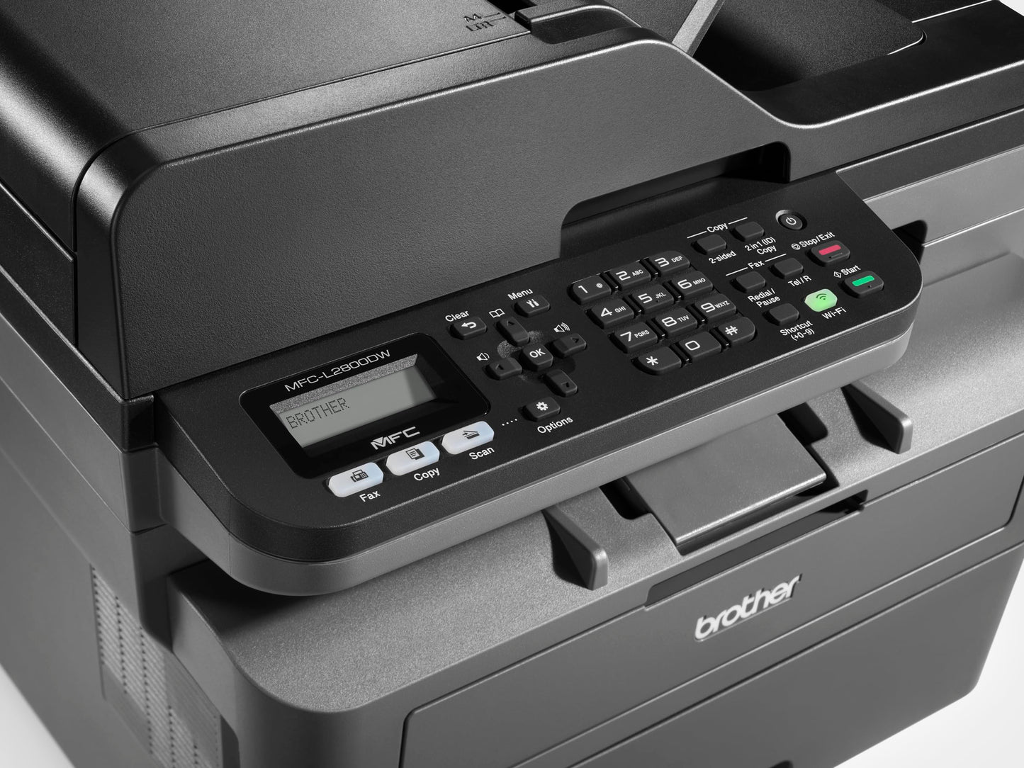 Brother MFC-L2800DW | Imprimante Multifonction 4 en 1 (Impression/Scan/Copie/Fax) Laser Monochrome | WiFi/Ethernet | Recto-Verso | Éligible au Forfait EcoPro