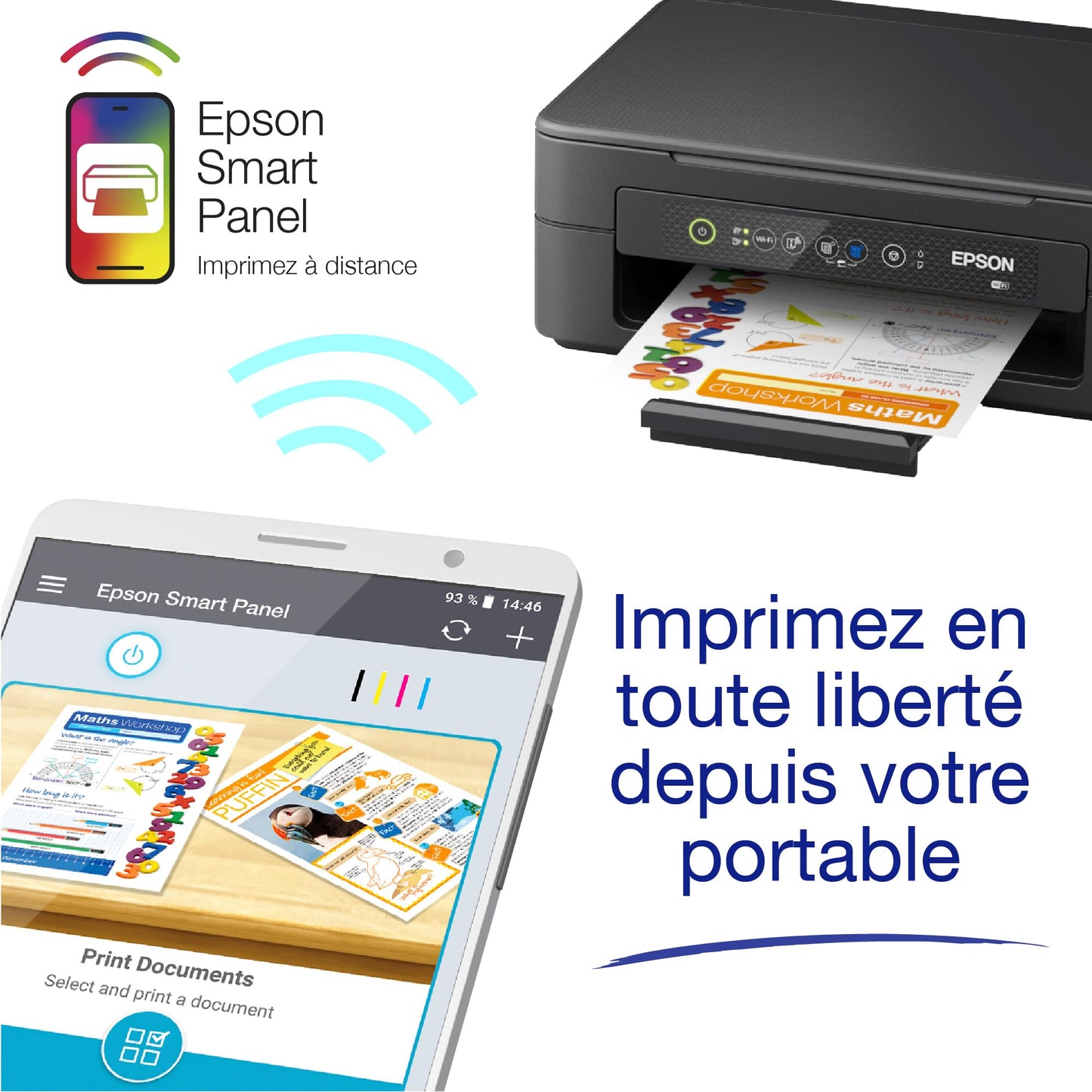 EPSON Expression Home XP-2200 | Imprimante 3-en-1 - Impression, Numérisation, Copie - WiFi Direct, Ultra-compacte, Cartouches séparées, Facile à configurer, Encres abordables